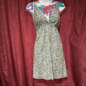 Velvet by Graham & Spencer Yellow and Green Floral Mini Dress